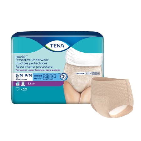 Female Adult Absorbent Underwear TENA® ProSkin™ Protective Pull On with Tear Away Seams Disposable Moderate Absorbency