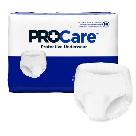 Unisex Adult Absorbent Underwear ProCare™ Pull On with Tear Away Seams Disposable Moderate Absorbency