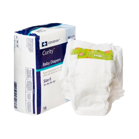 Unisex Baby Diaper Curity™ Disposable Heavy Absorbency