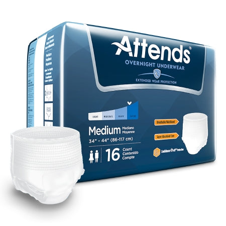 Unisex Adult Absorbent Underwear Attends® Overnight Pull On with