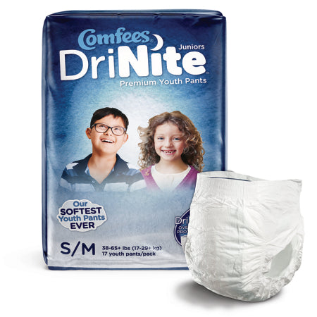 Unisex Youth Absorbent Underwear Comfees® DriNite® Juniors Pull On with Tear Away Seams Disposable Heavy Absorbency