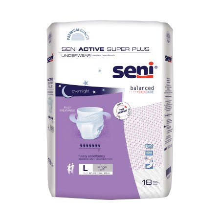 Unisex Adult Absorbent Underwear Seni® Active Super Plus Pull On with Tear Away Seams Disposable Heavy Absorbency