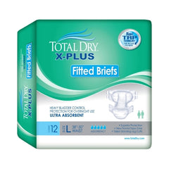 Unisex Adult Incontinence Brief Total Dry™ X-Plus Disposable Heavy Absorbency