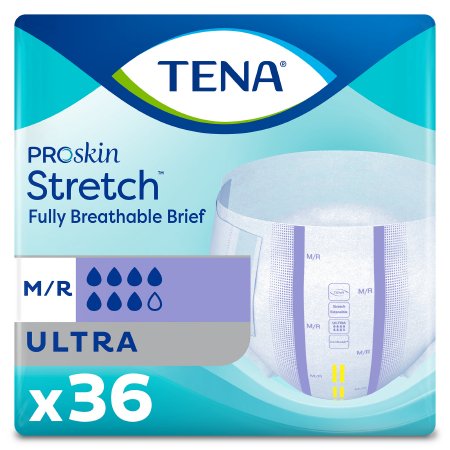 Unisex Adult Incontinence Brief TENA ProSkin Stretch™ Ultra Disposable Heavy Absorbency