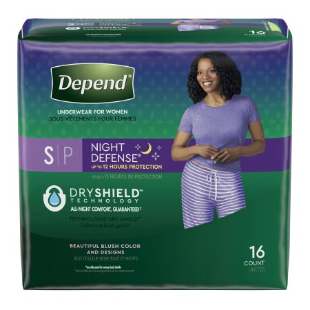 Female Adult Absorbent Underwear Depend® Night Defense® Pull On with Tear Away Seams Disposable Heavy Absorbency