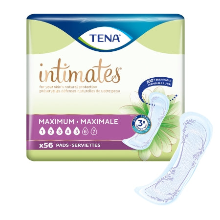 Bladder Control Pad TENA® Intimates™ Maximum 13 Inch Length Heavy Absorbency Dry-Fast Core™ One Size Fits Most Adult Female Disposable