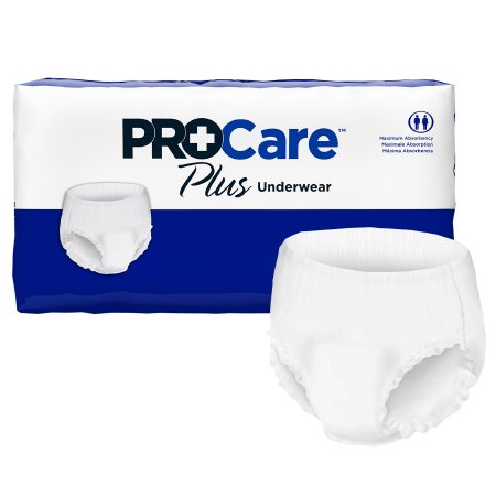 Adult Absorbent Underwear ProCare™ Plus Pull On with Tear Away Seams  Disposable Moderate Absorbency