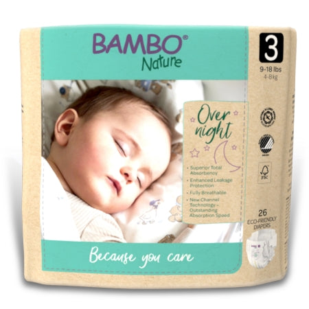 Unisex Baby Diaper Bambo® Nature Refastenable Tabs Size 3 Disposable Heavy Absorbency