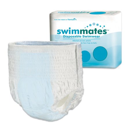 Unisex Adult Bowel Containment Swim Brief Swimmates™ Pull On with Tear Away Seams Disposable Moderate Absorbency