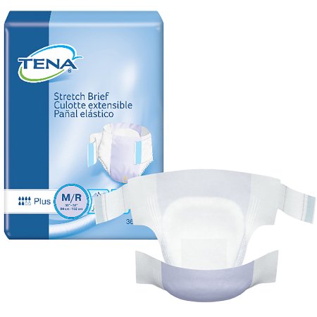 Unisex Adult Incontinence Brief TENA® Stretch™ Plus Disposable Moderate Absorbency