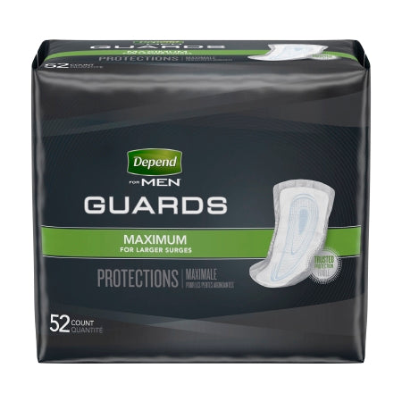 Bladder Control Pad Depend® Guards for Men 12 Inch Length Heavy Absorbency Absorb-Loc® Core One Size Fits Most Adult Male Disposable