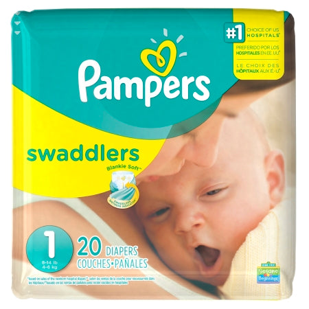 Unisex Baby Diaper Pampers® Swaddlers™ Size 1 Disposable Heavy Absorbency