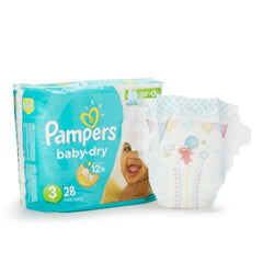 Unisex Baby Diaper Pampers® Baby Dry™ Size 3 Disposable Heavy Absorbency