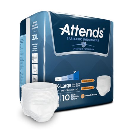 Unisex Adult Absorbent Underwear Attends® Bariatric Pull On with Tear Away Seams Disposable Heavy Absorbency