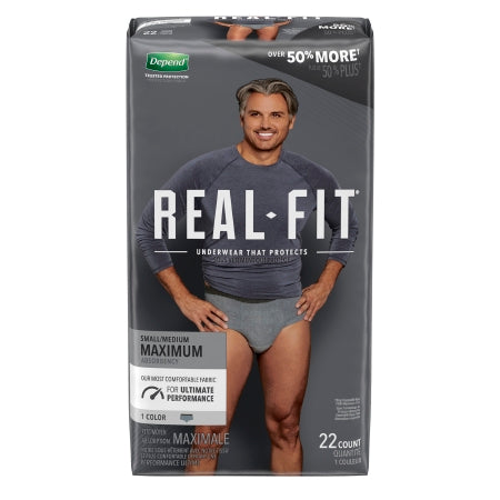 Male Adult Absorbent Underwear Depend® Real Fit® Pull On with Tear Away Seams Small / Medium Disposable Heavy Absorbency