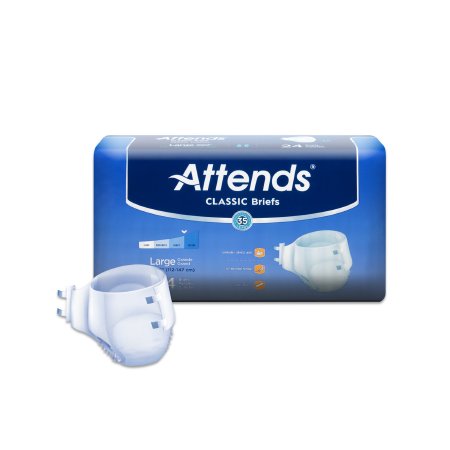 Unisex Adult Incontinence Brief Attends® Classic  Disposable Heavy Absorbency