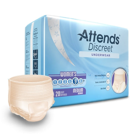 Female Adult Absorbent Underwear Attends® Discreet Pull On with Tear Away Seams Disposable Heavy Absorbency