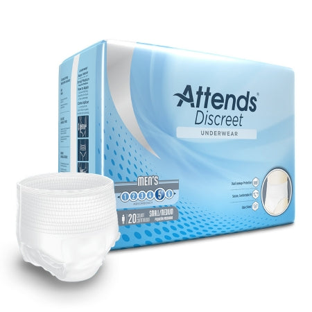 Male Adult Absorbent Underwear Attends® Discreet Pull On with Tear Away Seams Disposable Moderate Absorbency