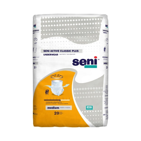 Unisex Adult Absorbent Underwear Seni® Active Classic Plus Pull On with Tear Away Seams Disposable Moderate Absorbency