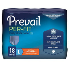 Male Adult Absorbent Underwear Prevail® Per-Fit® Men Pull On with Tear Away Seams  Disposable Moderate Absorbency