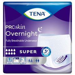 Unisex Adult Absorbent Underwear TENA ProSkin Overnight™ Super Protective Pull On with Tear Away Seams Disposable Heavy Absorbency