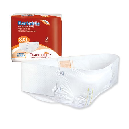 Unisex Adult Incontinence Brief Tranquility® Bariatric 3X-Large Disposable Heavy Absorbency