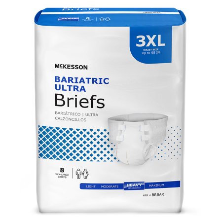 Unisex Adult Incontinence Brief Ultra Plus Bariatric 3X-Large Disposable Heavy Absorbency