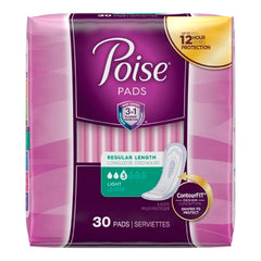 Bladder Control Pad Poise® Light Absorbency Absorb-Loc® Core One Size Fits Most Adult Female Disposable